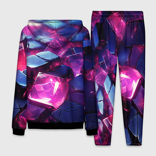 Мужской костюм Фиолетовые прозрачные кубики / 3D-Черный – фото 2