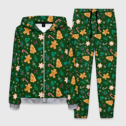 Костюм мужской New year pattern with green background, цвет: 3D-меланж