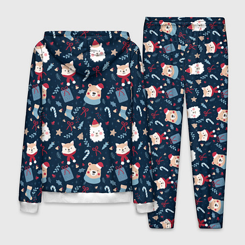 Мужской костюм New years pattern with animals / 3D-Белый – фото 2