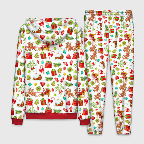 Мужской костюм Новогодний патерн / 3D-Красный – фото 2