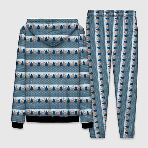 Мужской костюм Олени в синем лесу / 3D-Черный – фото 2