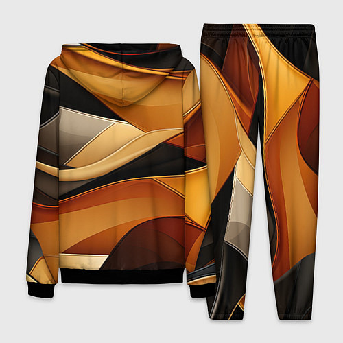 Мужской костюм Желтая и черная абстракция / 3D-Черный – фото 2