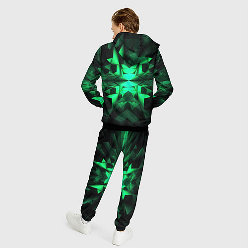 Мужской костюм Абстрактное погружение в зелень / 3D-Черный – фото 4