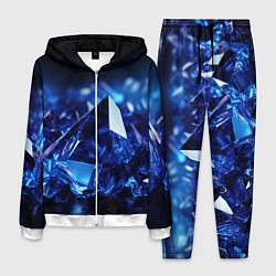 Костюм мужской Синие прозрачные алмазы, цвет: 3D-белый