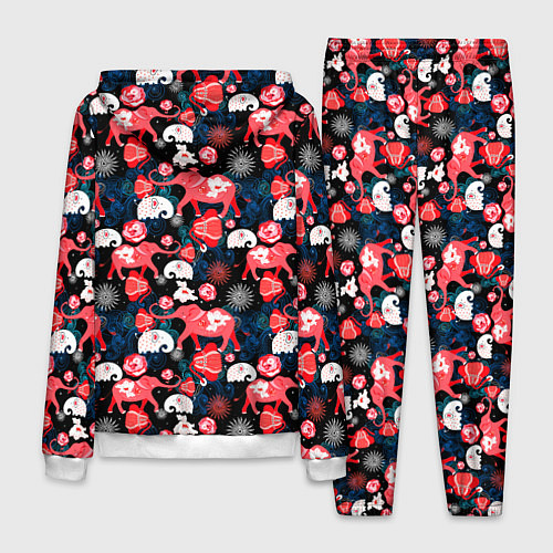 Мужской костюм Красные слоны / 3D-Белый – фото 2