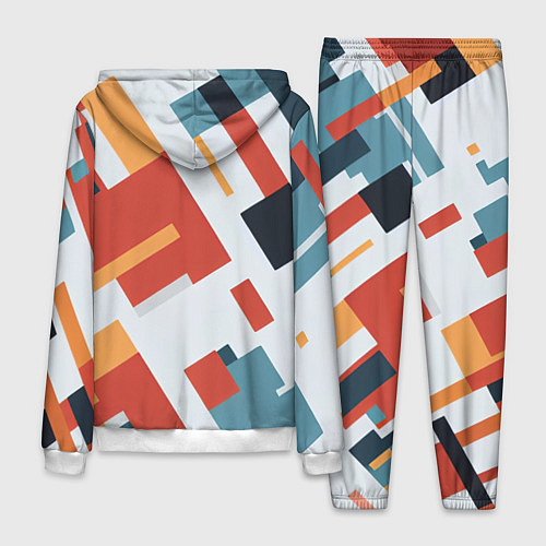 Мужской костюм Геометрический узор - нейросеть / 3D-Белый – фото 2