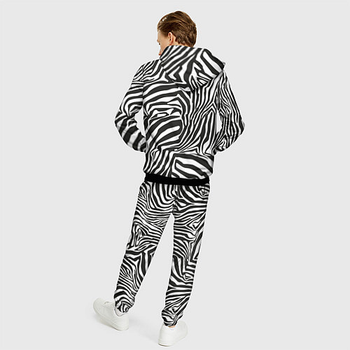 Мужской костюм Шкура зебры черно - белая графика / 3D-Черный – фото 4
