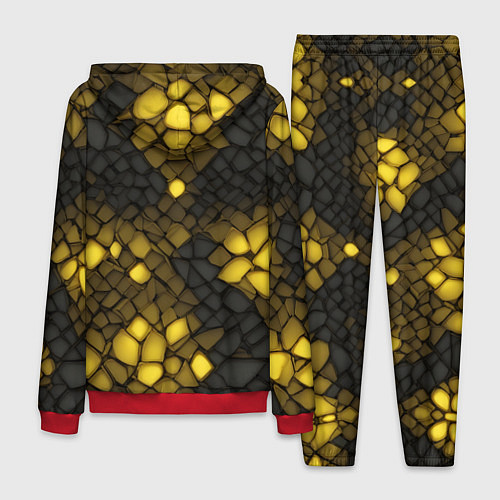 Мужской костюм Жёлтый трескающийся камень / 3D-Красный – фото 2