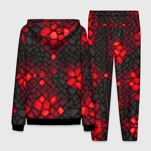 Мужской костюм Красный трескающийся камень / 3D-Черный – фото 2