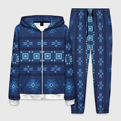 Мужской костюм Blue tribal geometric