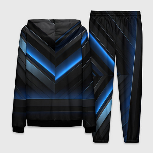 Мужской костюм Оттенки синего абстракция / 3D-Черный – фото 2