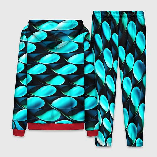 Мужской костюм Голубые чешуйки / 3D-Красный – фото 2