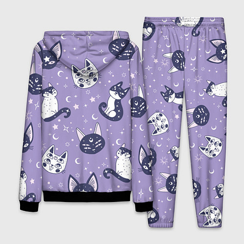Мужской костюм Мистические кошечки - паттерн фиолетовый / 3D-Черный – фото 2