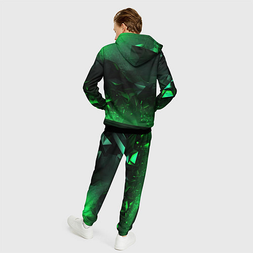 Мужской костюм Геометрическая текстурная зеленая абстракция / 3D-Черный – фото 4