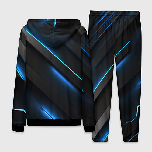 Мужской костюм Черная конструкция с синими неоновыми вставками / 3D-Черный – фото 2