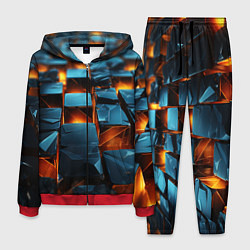 Костюм мужской Темные плитки в лаве, цвет: 3D-красный