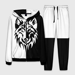 Костюм мужской Волк чёрно-белый, цвет: 3D-черный