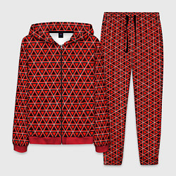 Костюм мужской Красные и чёрные треугольники, цвет: 3D-красный