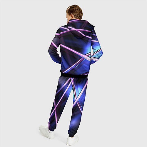Мужской костюм Фиолетовая геометрическая абстракция / 3D-Черный – фото 4