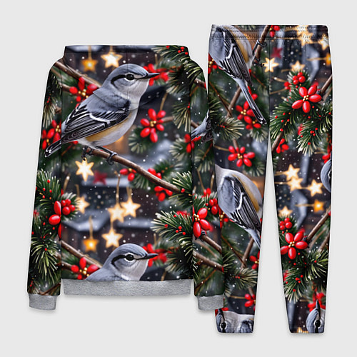 Мужской костюм Рождественская птица пересмешник / 3D-Меланж – фото 2