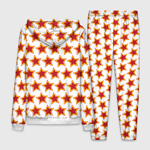 Мужской костюм Красные звезды с контуром / 3D-Белый – фото 2
