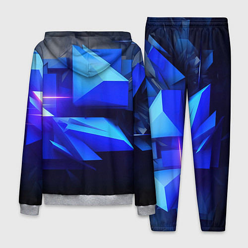 Мужской костюм Black blue background abstract / 3D-Меланж – фото 2