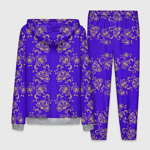 Мужской костюм Контурные цветы на фиолетовом фоне / 3D-Меланж – фото 2