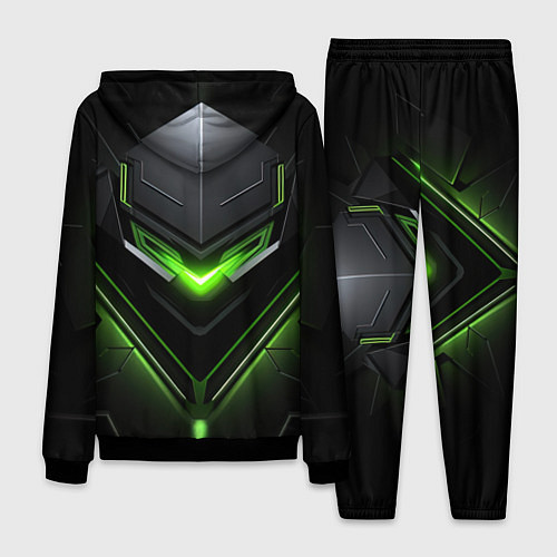 Мужской костюм Green and black abstract style / 3D-Черный – фото 2