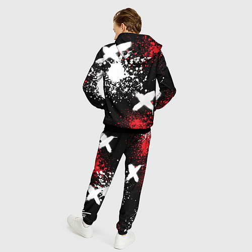 Мужской костюм Мазда на фоне граффити и брызг красок / 3D-Черный – фото 4