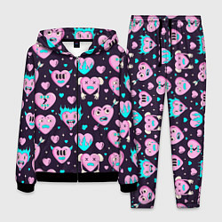 Мужской костюм Паттерн с арт сердцами