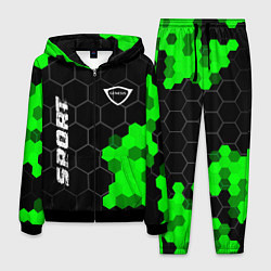 Костюм мужской Genesis green sport hexagon, цвет: 3D-черный