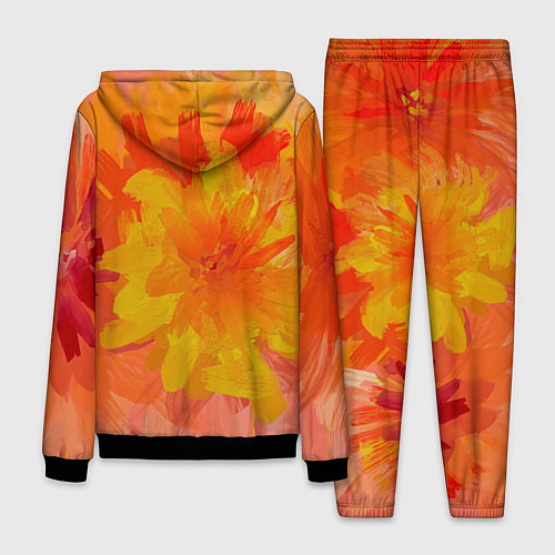 Мужской костюм Абстракция цветы мастихин / 3D-Черный – фото 2