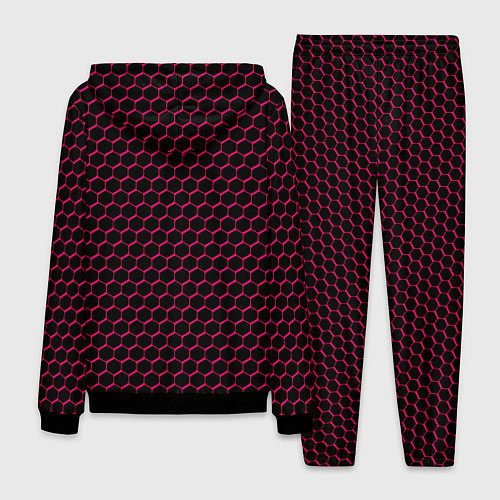 Мужской костюм Чёрно-розовый паттерн соты / 3D-Черный – фото 2
