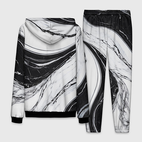 Мужской костюм Мрамор черно-белый / 3D-Черный – фото 2