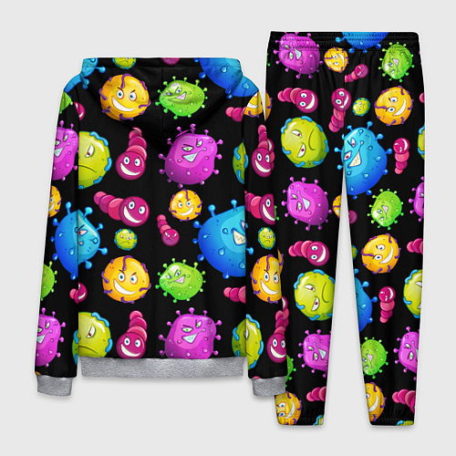 Мужской костюм Смешные бактерии паттерн / 3D-Меланж – фото 2