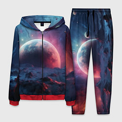 Костюм мужской Фантастика космос и планета, цвет: 3D-красный