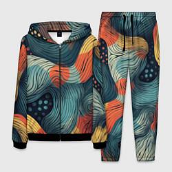 Костюм мужской Волны линиями, цвет: 3D-черный