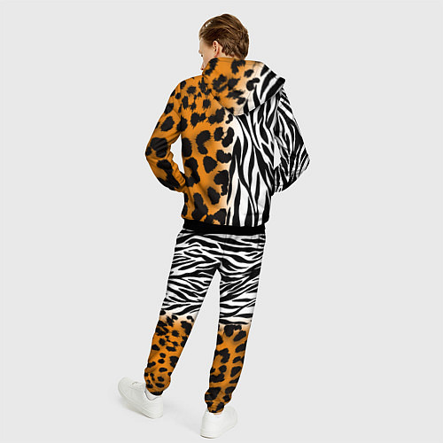 Мужской костюм Леопардовые пятна с полосками зебры / 3D-Черный – фото 4