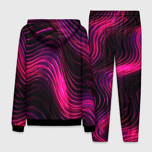 Мужской костюм Неоновая яркая геометрическая абстракция со светом / 3D-Черный – фото 2