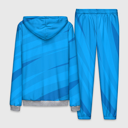 Мужской костюм Насыщенный голубой полосами / 3D-Меланж – фото 2