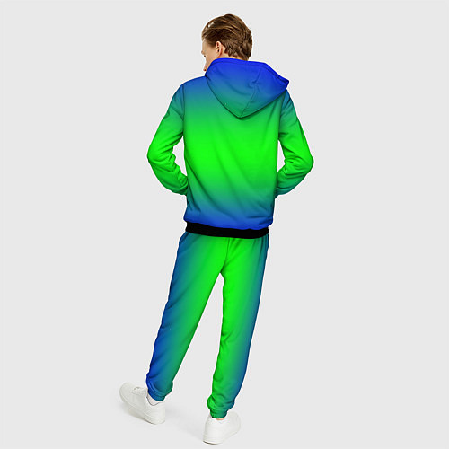 Мужской костюм Зелёный градиент текстура / 3D-Черный – фото 4