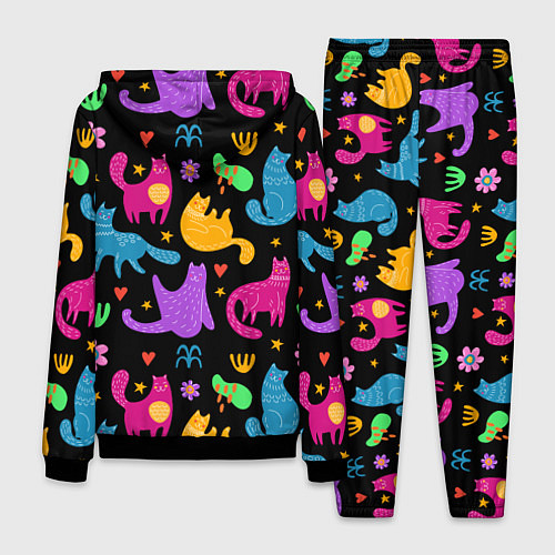 Мужской костюм Паттерн разноцветных котиков / 3D-Черный – фото 2