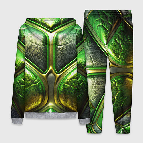 Мужской костюм Объемная зеленая текстурная кожа / 3D-Меланж – фото 2