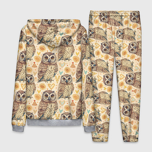Мужской костюм Совы милые в паттерне / 3D-Меланж – фото 2