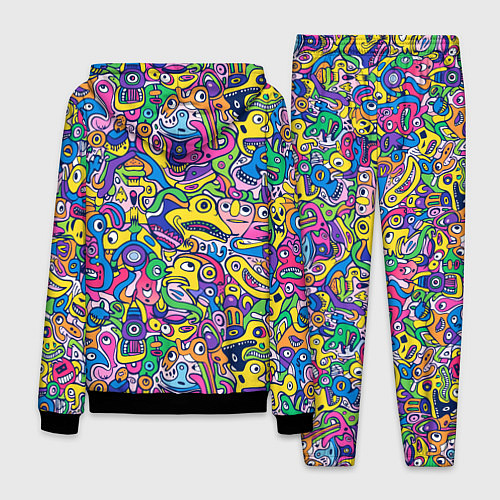 Мужской костюм Рожицы разноцветные / 3D-Черный – фото 2