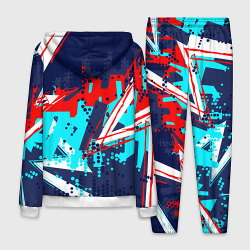 Мужской костюм Яркий абстрактный узор для спорта / 3D-Белый – фото 2