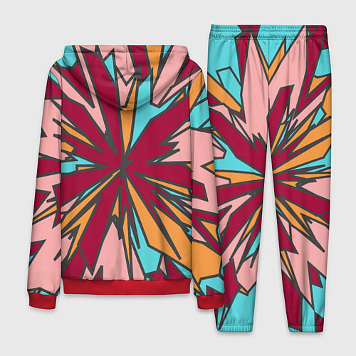 Мужской костюм Геометрический всплеск цвета / 3D-Красный – фото 2