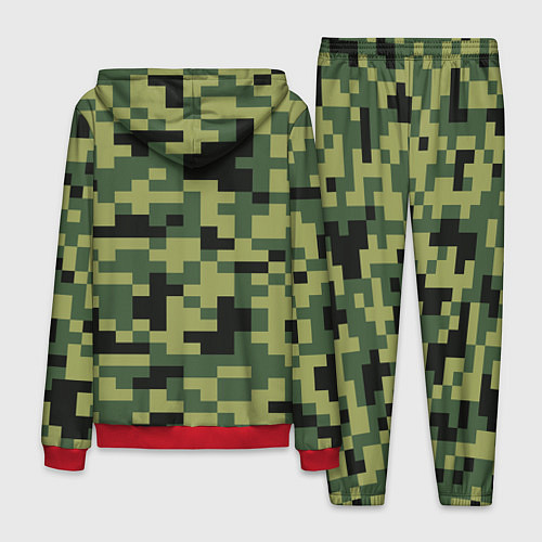 Мужской костюм Камуфляжный стиль текстура пикселя / 3D-Красный – фото 2