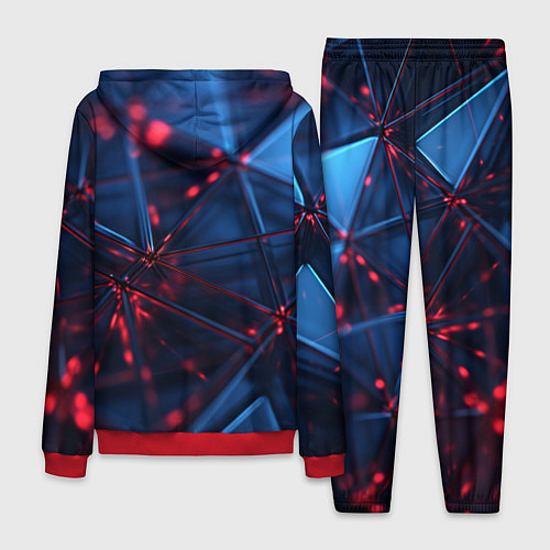Мужской костюм Абстрактные треугольные элементы / 3D-Красный – фото 2
