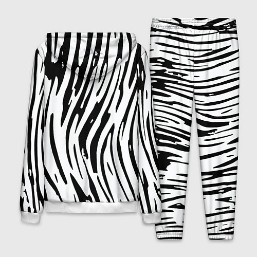 Мужской костюм Полосатый чёрно-белый под зебру / 3D-Белый – фото 2